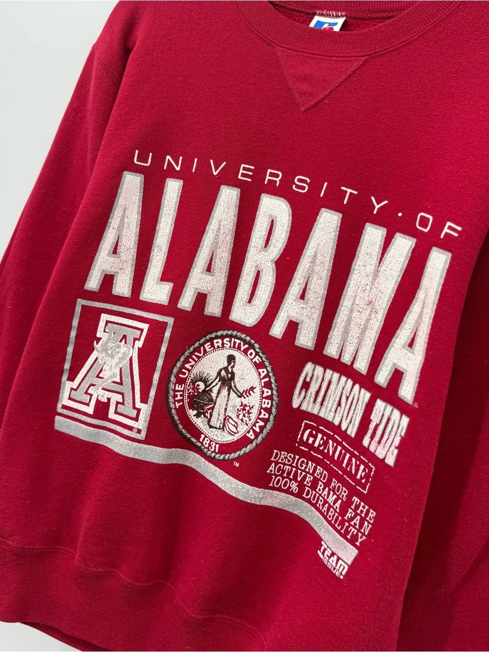 Russell Athletic Crimson Graphic Crewneck Sweatshirt